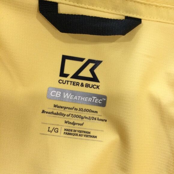 Cutter & Buck Windbreaker Jacket Men’s Size Large Yellow CB WeatherTec Pullover - Picture 3 of 13
